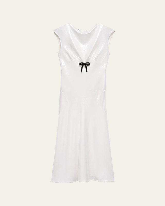 Sequined Jersey Satin Midi Dress